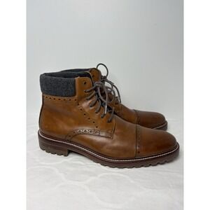 Johnston & Murphy J&M 1850 Karnes Cap Toe 20-2932 Leather Boots Mens Size 9.5M